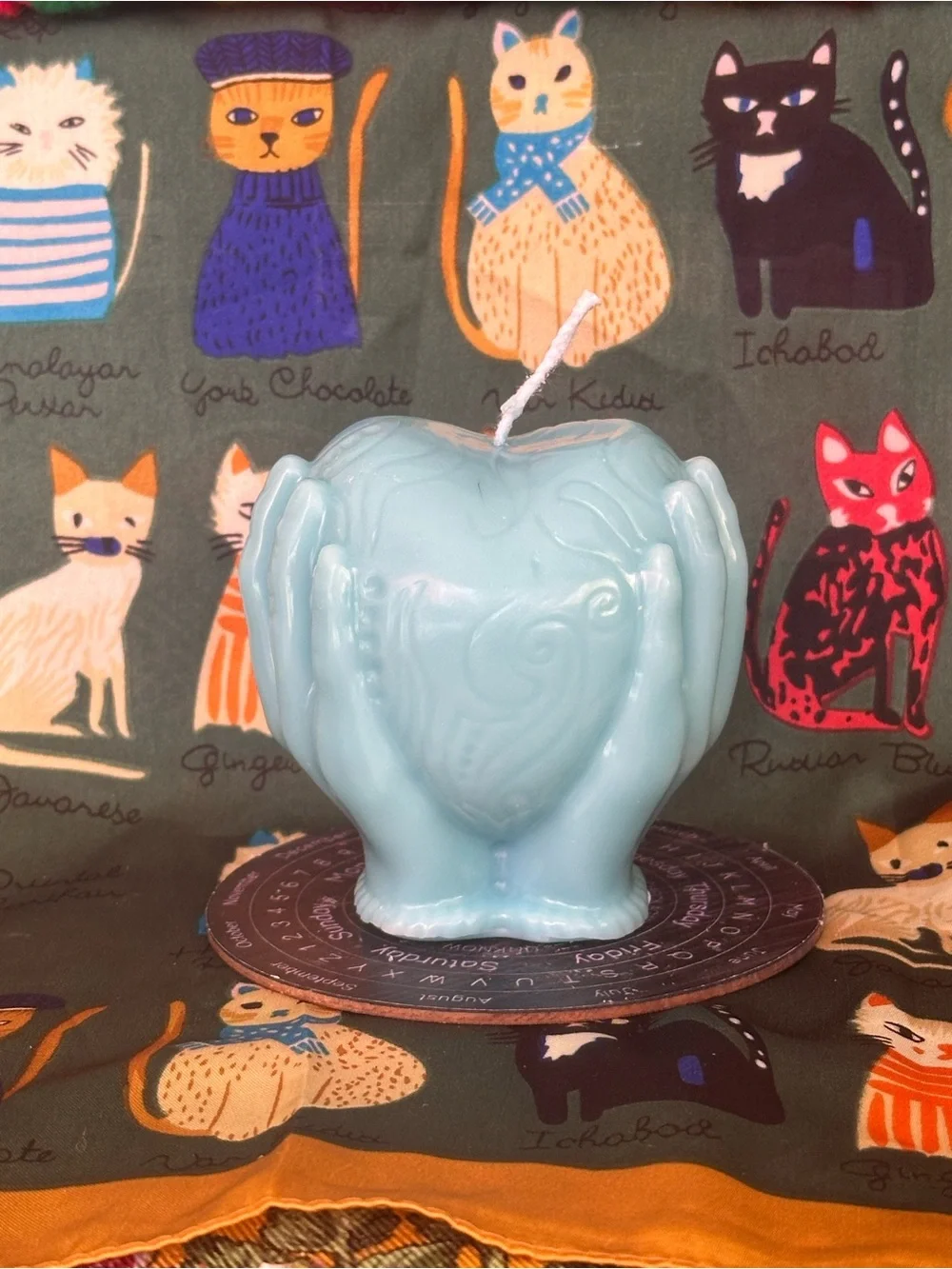 Sacred Heart Candle – Pale Blue